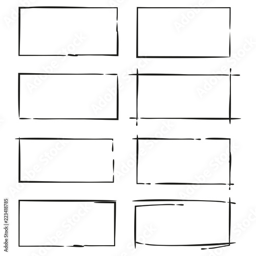 grunge and hand drawn rectangle frames