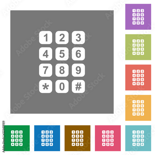 Numeric keypad square flat icons photo