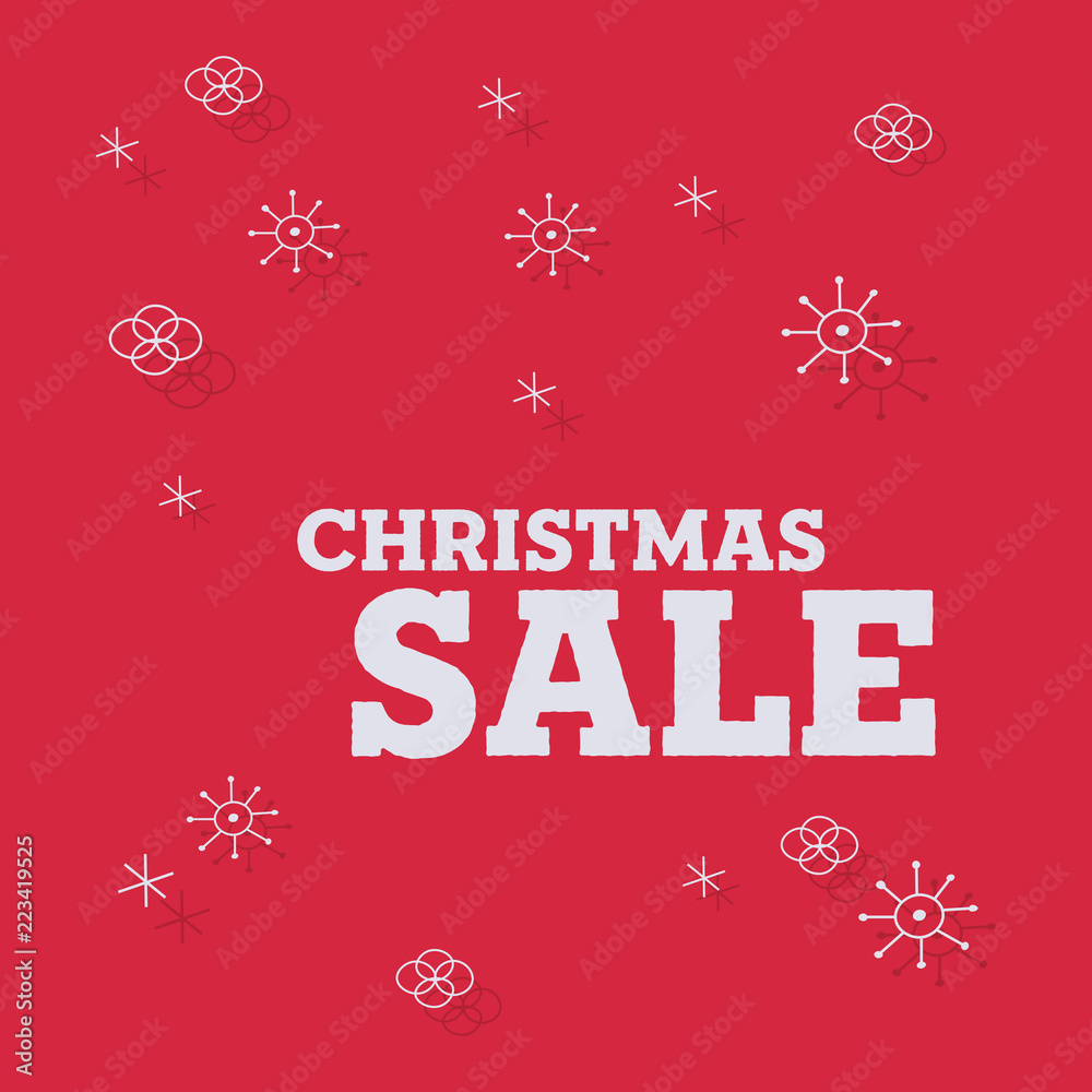 Merry Christmas Sale Tag Discount Card Banner Modern Clean Design