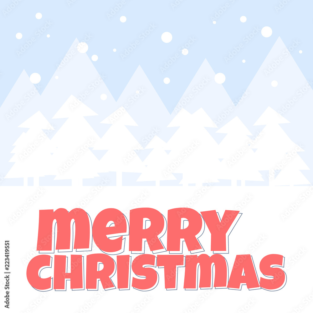 Merry Christmas Card Banner Modern Clean Design