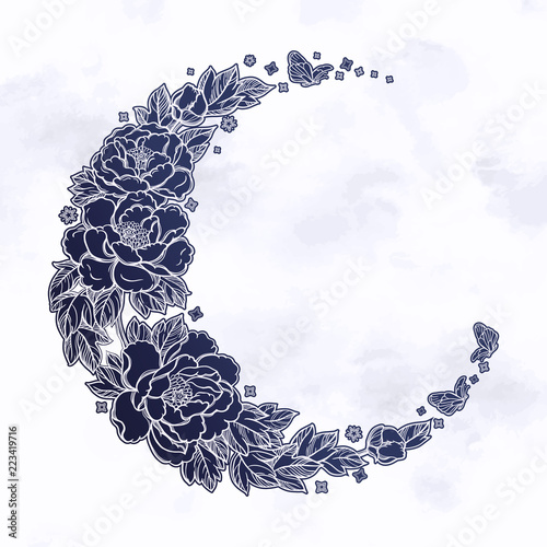 Beautiful romantic crescent moon