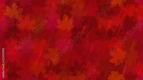 Flying maple leaves, raindrops. Autumn background. The idea of design of tiles, wallpaper, packaging, textiles, background.