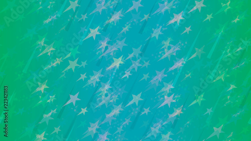 An abstract pattern of flying stars, triangular elements and circles. A festive element of the design of wallpaper, tiles, packaging, textiles, covers.