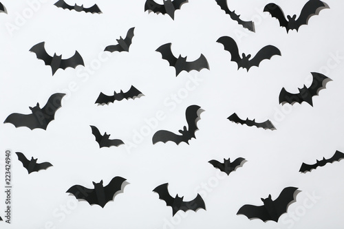 Halloween paper bats on white background © 5second