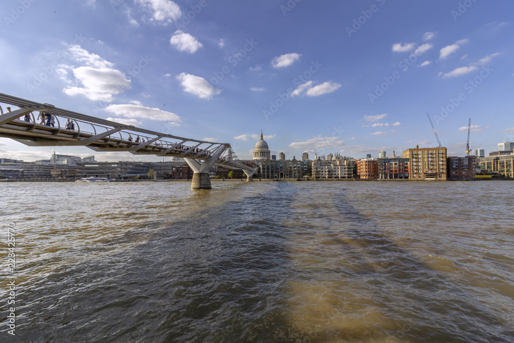 Famous Millenium Bridge, London, United kingdom.
