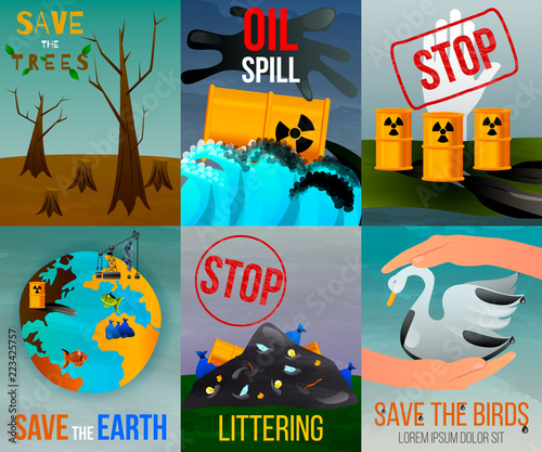 Ecological Problems Flat Cards