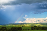 rainbow over the field, árco-íris e chuva no campo