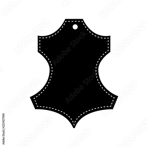 Natural leather icom. Vector illustration, black and white