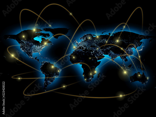 Physical world map illustration. Elements of this image furnished by NASA