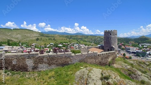 tower of fortress Rabat  and Akhaltsikhe drone view