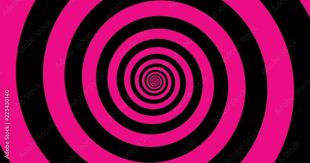 Hypnotic black and pink zooming spiral - seamless looping. Hypnotic black and pink zooming spiral - seamless looping.