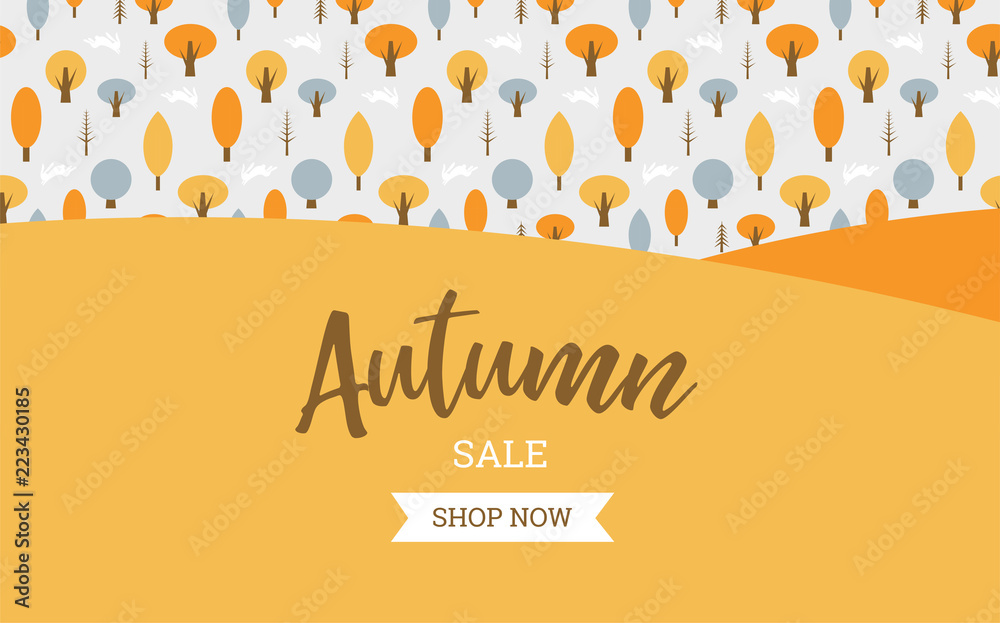 Autumn sale background banner with leaves for shopping sale or promo poster and frame leaflet or web banner. Vector illustration template.