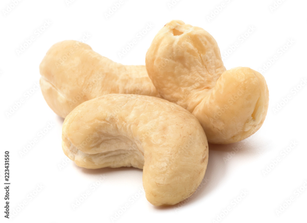 cashew nuts on white background cashew nuts on white background