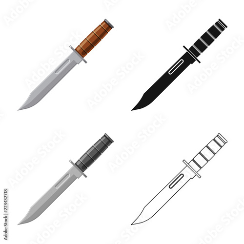 Vector illustration of weapon and gun icon. Collection of weapon and army stock symbol for web.