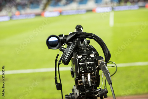 tv camera at the football stadium