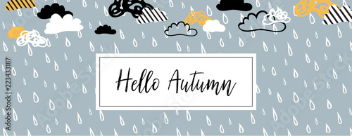 Fall, Autumn season vector illustration, banner, background
