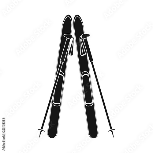 Vector illustration of mountaineering and peak symbol. Collection of mountaineering and camp stock vector illustration.