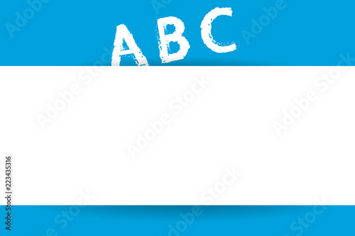 Flat design Vector Illustration Empty esp template copy text for Ad, promotion, poster, flyer, web banner, article. Alphabet Letter in Uppercase A B C standing on imaginary incline surface