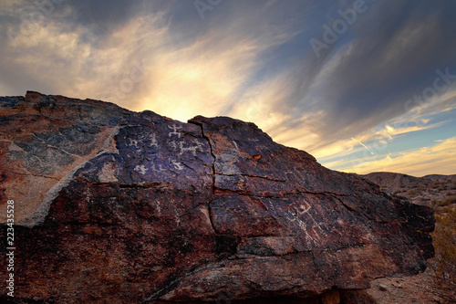 Petroglyps/hohokam rock art in the sonoran desert, Arizona photo