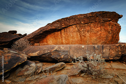Petroglyps/hohokam rock art in the sonoran desert, Arizona photo