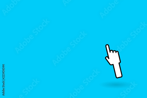 Flat design business Vector Illustration concept copy text for esp Web banners promotional material mock up template. Index forefinger of right backhand pointing upward Expressing direction