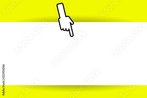 Flat design business Vector Illustration Empty copy space for Ad website promotion esp isolated Banner template. Back of right Hand Index or Forefinger pointing downward with Thumb showing