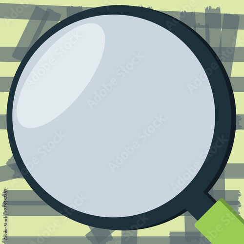 Flat design business Vector Illustration concept copy text for esp Web banners promotional material mock up template. Close Up Shot of Magnifying Glass with Light Reflection Magnifier Tool