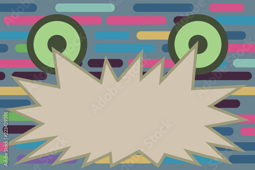 Flat design business Vector Illustration concept template copy space text for Ad website esp isolated 3d isometric. Screaming Angry Emotional Blank Speech Bubble with Round Dilated eyes