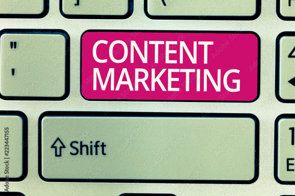 Writing note showing Content Marketing. Business photo showcasing Involves the creation and sharing of online material.