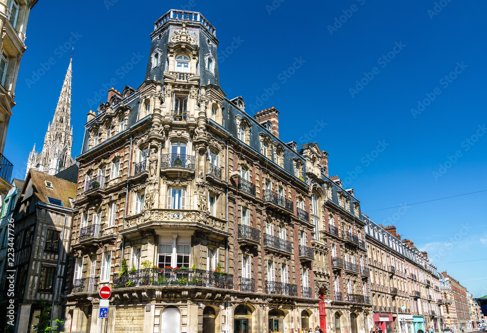 Typical building in the city centre of Rouen, France
