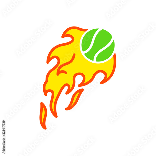 Tennis ball and fire