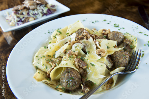 Creamy Pappardelle and Meatballs