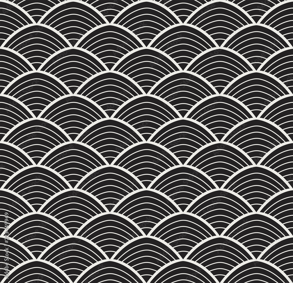 Japanese Ornamental Vector Background. Art Deco Circles Seamless Pattern. Geometric decorative texture. Japanese Ornamental Vector Background. Art Deco Circles Seamless Pattern. Geometric decorative texture.