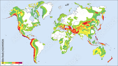 Mappa Sismica Terrestre - 16:9 - Editabile photo