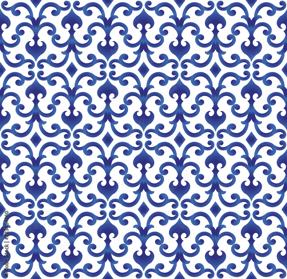 Fototapeta blue and white Chinese pattern