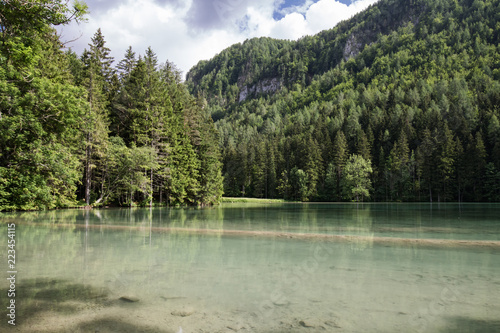 Scenic mountain lake plansarsko view, slovenia photo
