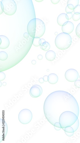 Light pastel colored background with pink bubbles. Wallpaper, texture blue balloons. 3D illustration