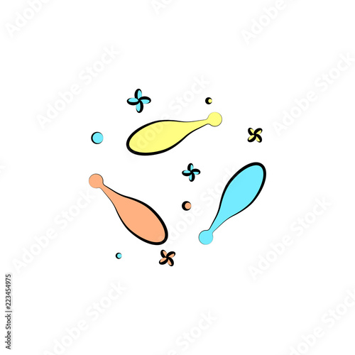juggling club colored icon. Element of colored circus icon for mobile concept and web apps. Color juggling club icon can be used for web and mobile