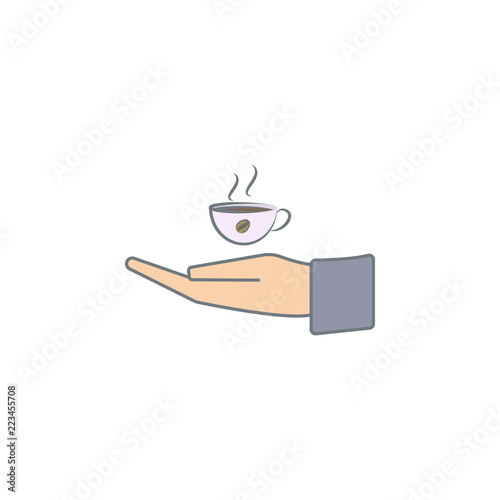 serve cup of coffee colored icon. Element of colored coffee icon for mobile concept and web apps. Color serve cup of coffee icon can be used for web and mobile