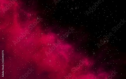 Colorful and beautiful space background. Outer space. Starry outer space texture. Templates  red background. 3D illustration