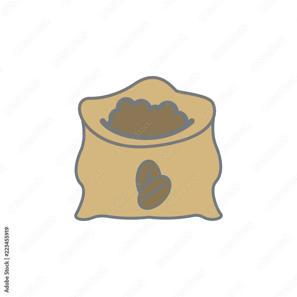 sack of coffee beans colored icon. Element of colored coffee icon for mobile concept and web apps. Color sack of coffee beans icon can be used for web and mobile sack of coffee beans colored icon. Element of colored coffee icon for mobile concept and web apps. Color sack of coffee beans icon can be used for web and mobile