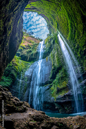 Madakaripura Waterfall is the tallest waterfall in Deep Forest in East Java, Indonesia. photo