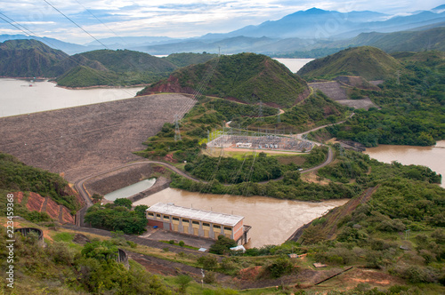 Hydroelectric in the middle of mountains and forest in the department of Huila. One of the sources of clean energy in the country. Colombia