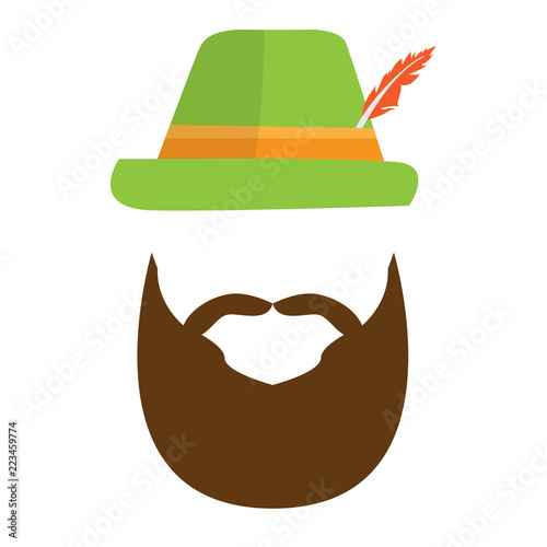 Abstract hipster avatar with oktoberfest hat