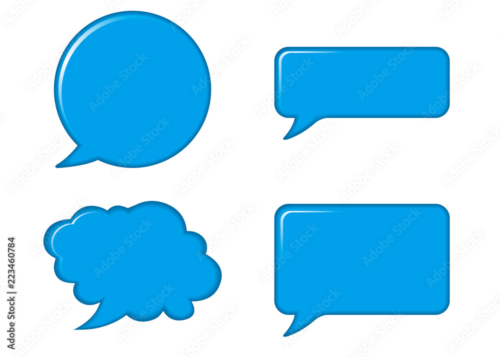 レリーフ状の漫画の吹き出し 水色3 バルーン Comic Speech Balloon ベクターデータ Stock Vector Adobe Stock