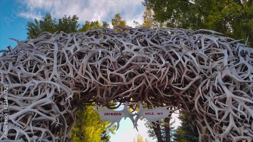 this is a footage of antler arch in jackson hole wyoiming photo