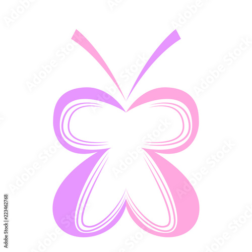 Colored abstract beautiful butterfly icon © lar01joka