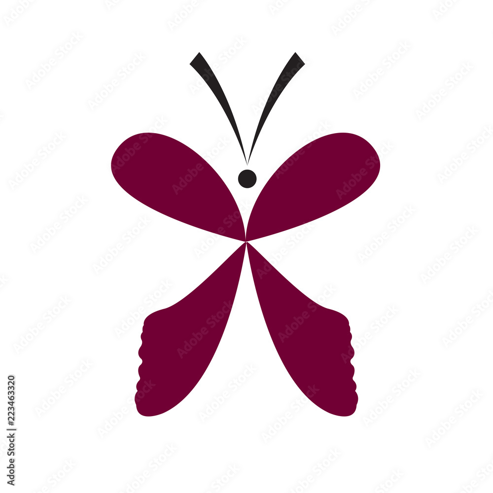 Colored abstract beautiful butterfly icon Colored abstract beautiful butterfly icon