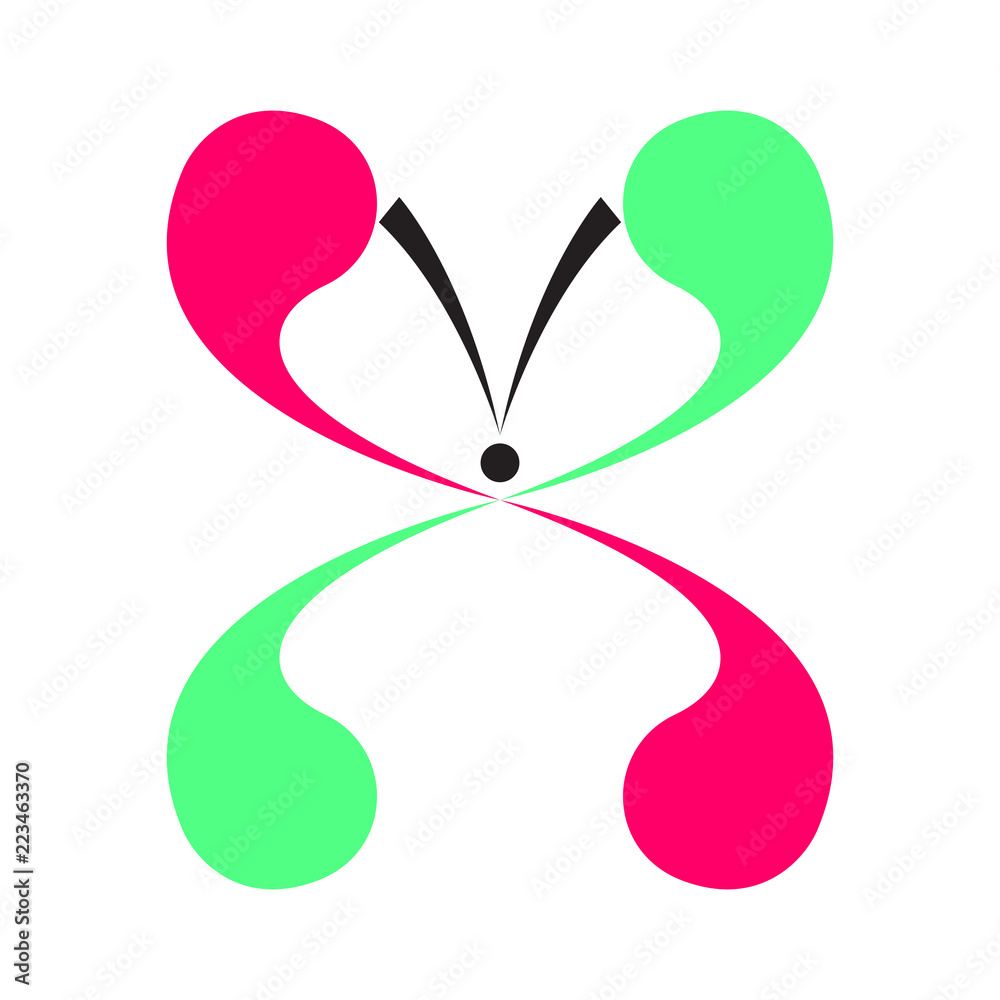 Obraz premium Colored abstract beautiful butterfly icon
