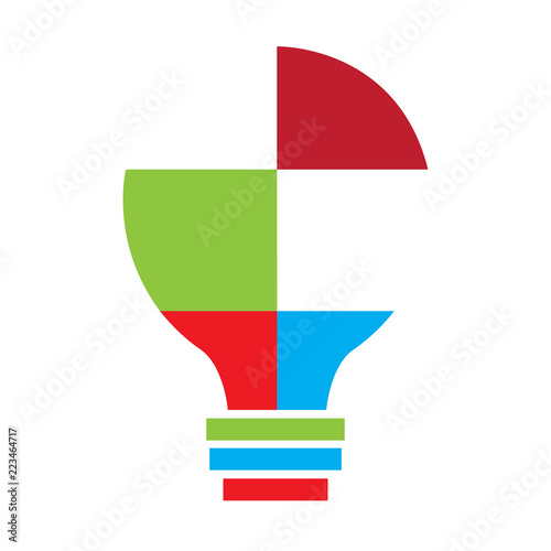 Free Download Colored conceptual idea lightbulb - GFXLoad